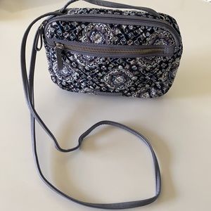 Vera Bradley Light Blue Paisley Crossbody Bag with adjustable strap